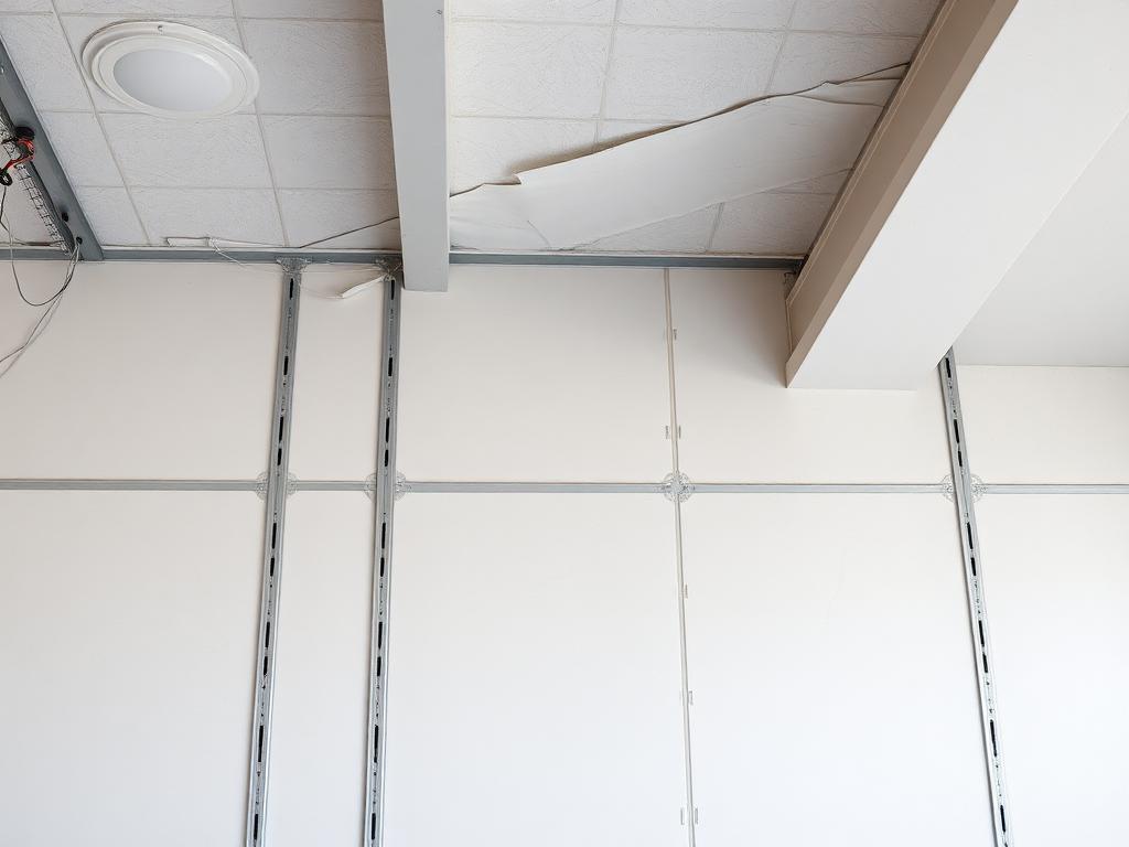 Estrutura de drywall instalada em parede e forro